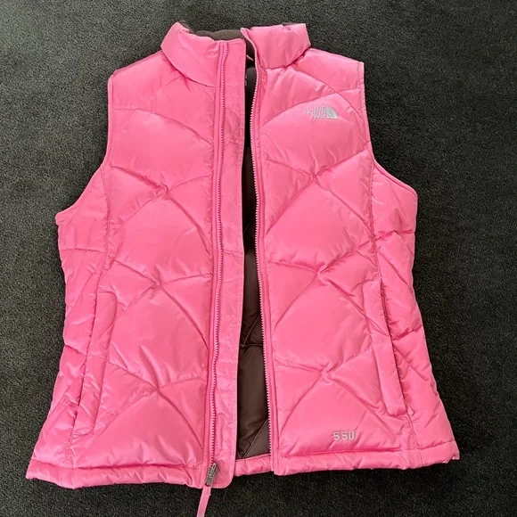 ‼️SOLD‼️ THE NORTH FACE PINK 550 GOOSE DOWN PUFFER VEST - Picture 5 of 12